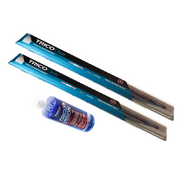 Mitsubishi TR Diamante Trico Clear front Wiper Blades & 500ml Wiper Fluid 1993-1994