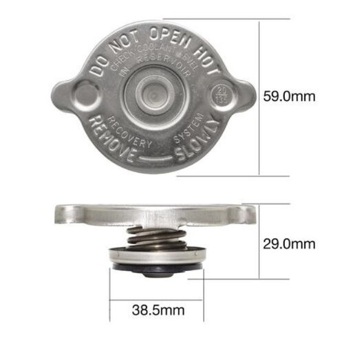 RADIATOR CAP 13PSI 90KPA RECOVERY TYPE METAL - Part# CA1390