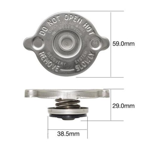 RADIATOR CAP 14PSI 95KPA RECOVERY TYPE METAL - Part# CA1495