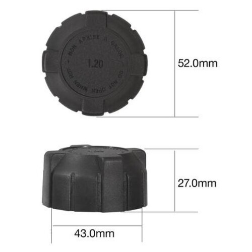 RADIATOR CAP 20PSI 140KPA RECOVERY PLASTIC SCREW TYPE - Part# CJ20140