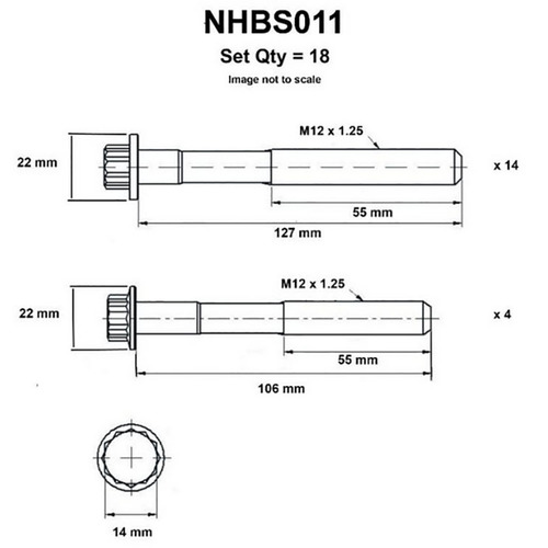 Head Bolt Set suit Toyota Hilux 3L 2.8ltr 1988-1997 Models