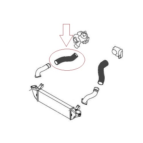 Intercooler Hose (Hot Side) suit Mitsubishi MQ MR Triton 2.4ltr 4N15 Diesel 2015-2023